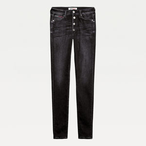 Tommy Jeans dámské tmavě šedé džíny Sylvia - 28/32 (1BY)